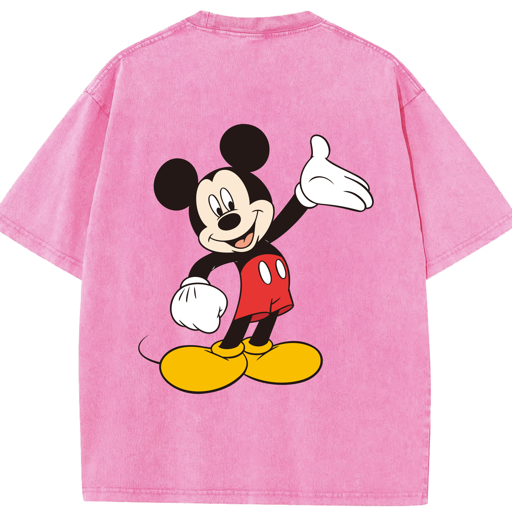 （画像用） ミッキーマウス Mickey Mouse 綿100% ヴィンテージ風 半袖Tシャツ（背面プリント）